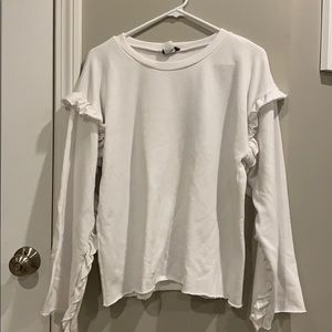 White top with ruffles